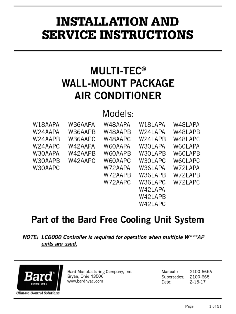 Bard MULTI-TEC W18AAPA Installation and service instructions
