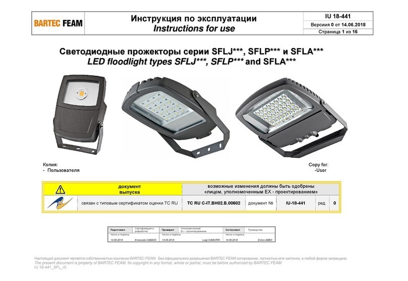 BARTEC FEAM SFLJ Series Instructions for use BARTEC FEAM SFLJ Series Instructions for use