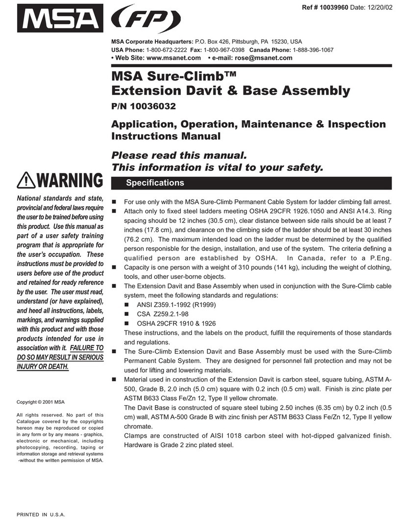 MSA Sure-Climb 10036032 Operation, maintenance & instruction manual