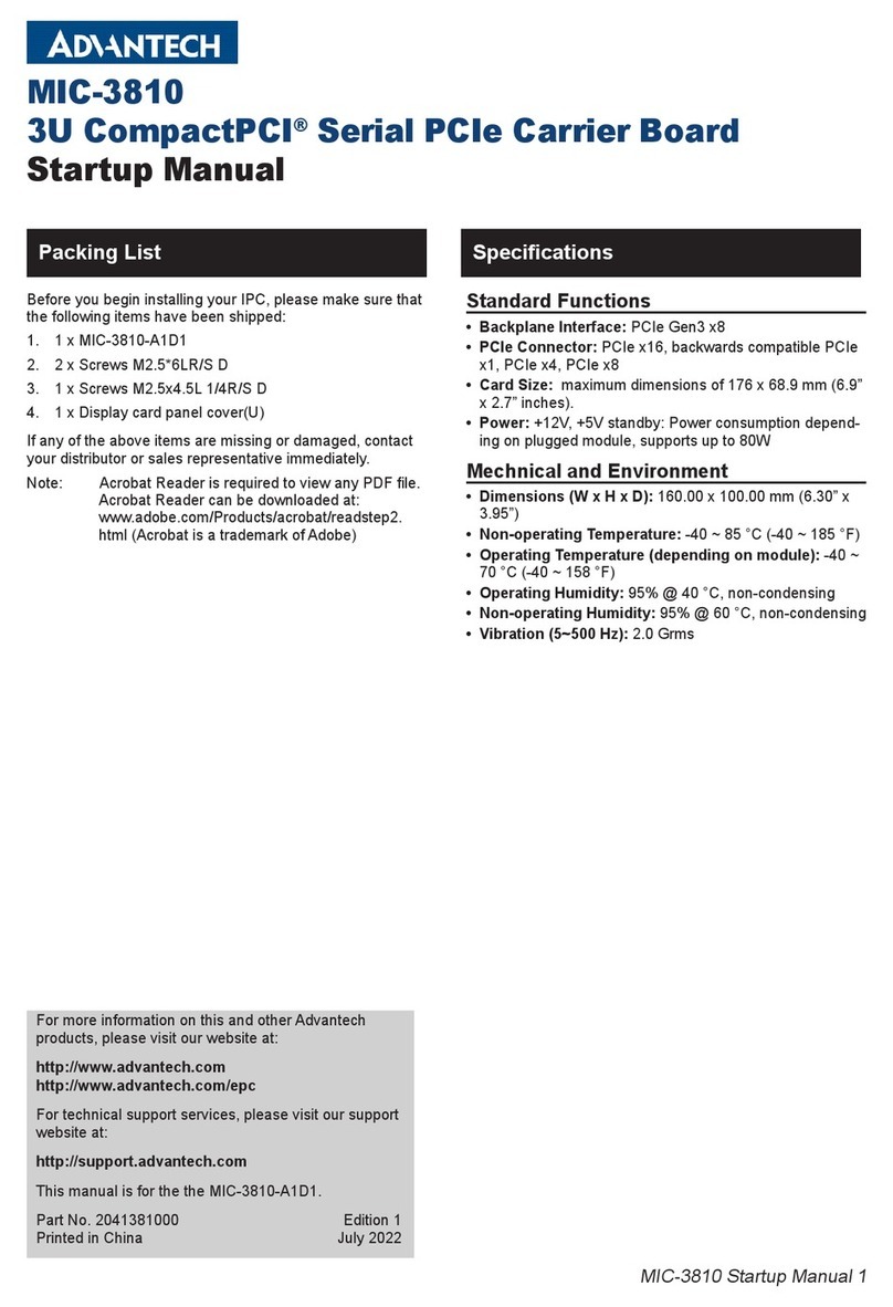 Advantech MIC-3810 Startup manual