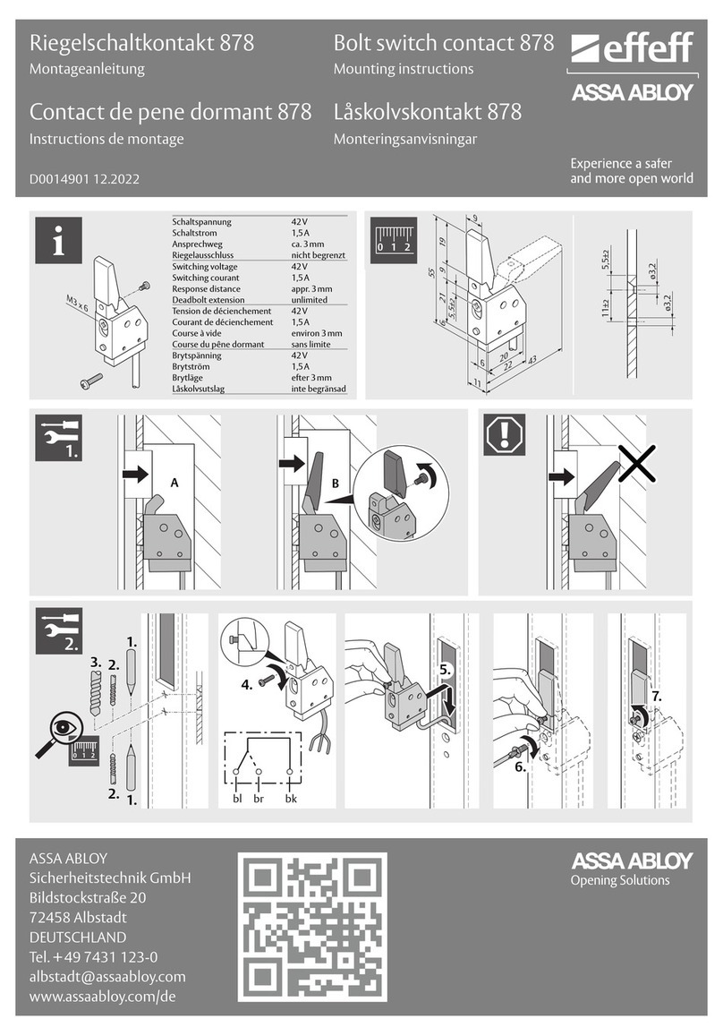 Assa Abloy Effeff 878 Mounting instructions