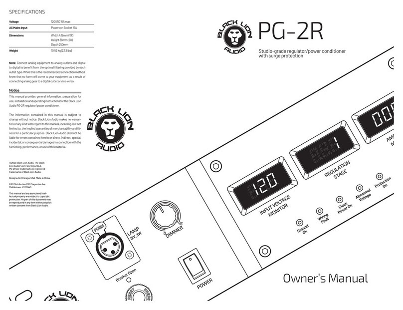 Black Lion Audio PG-2R owner's manual