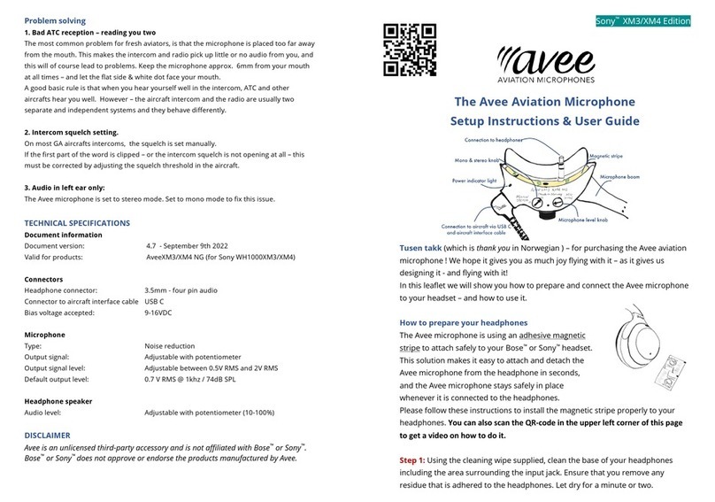 Avee Sony XM3 Manual