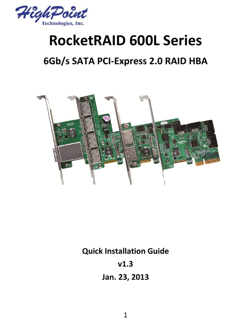 HighPoint RocketRAID 600L User manual HighPoint RocketRAID 600L User manual
