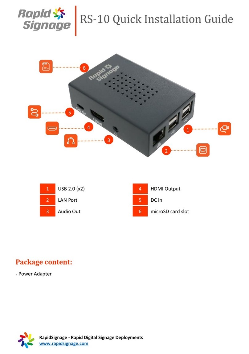 RapidSignage RS-10 Quick installation guide