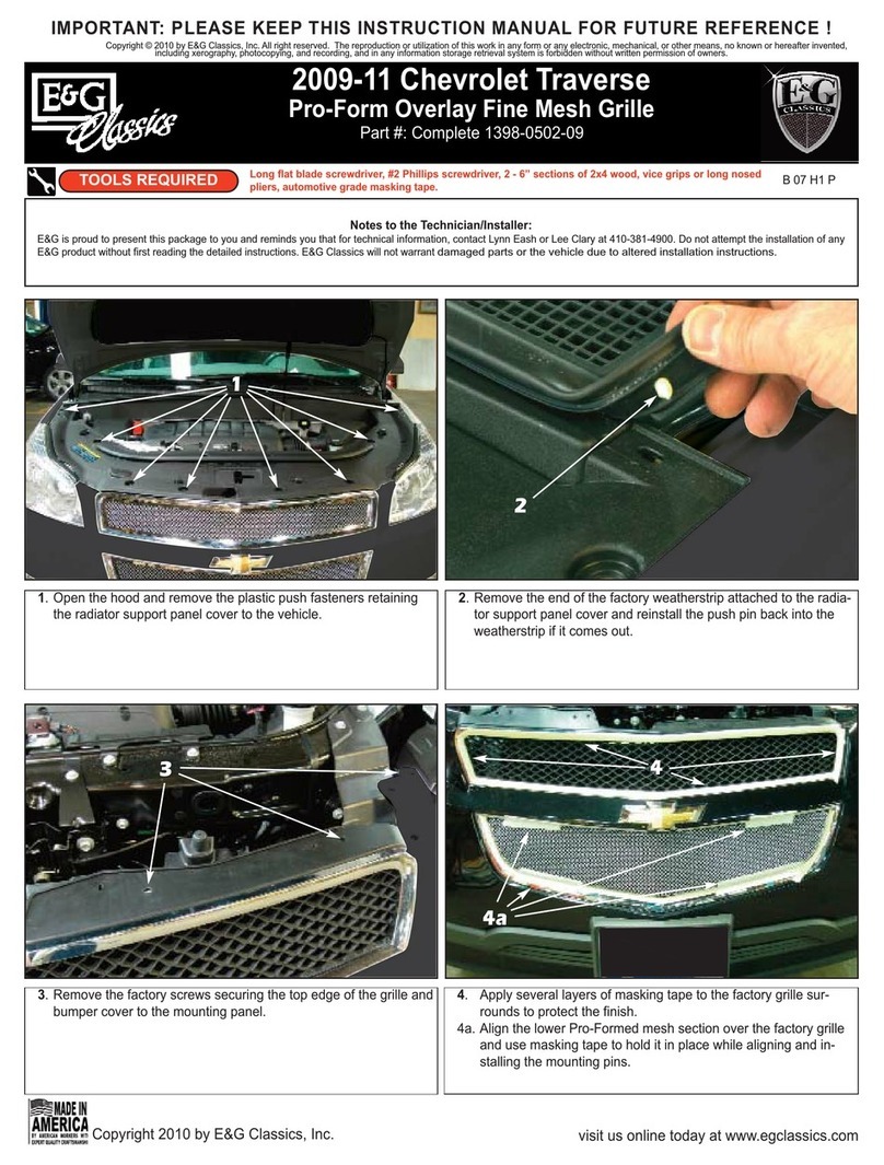 E&G Classics 1398-0502-09 instruction manual