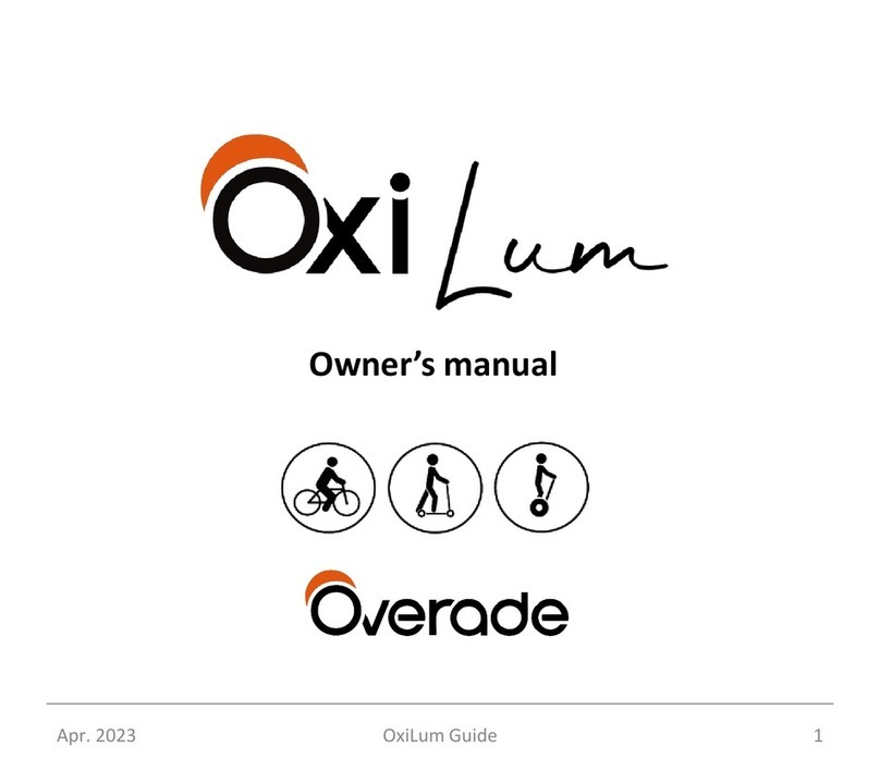 Overade Oxi Lum owner's manual
