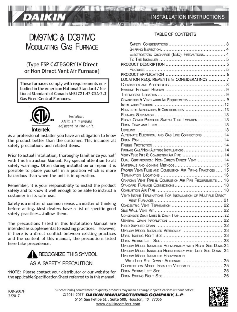 Daikin DC97MC installation instructions Daikin DC97MC installation instructions