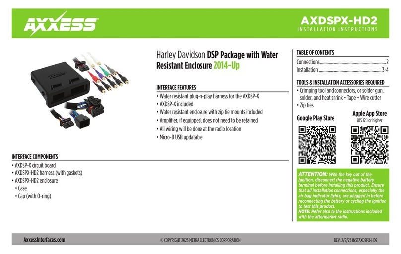 Metra Electronics AXXESS AXDSPX-HD2 installation instructions Metra Electronics AXXESS AXDSPX-HD2 installation instructions