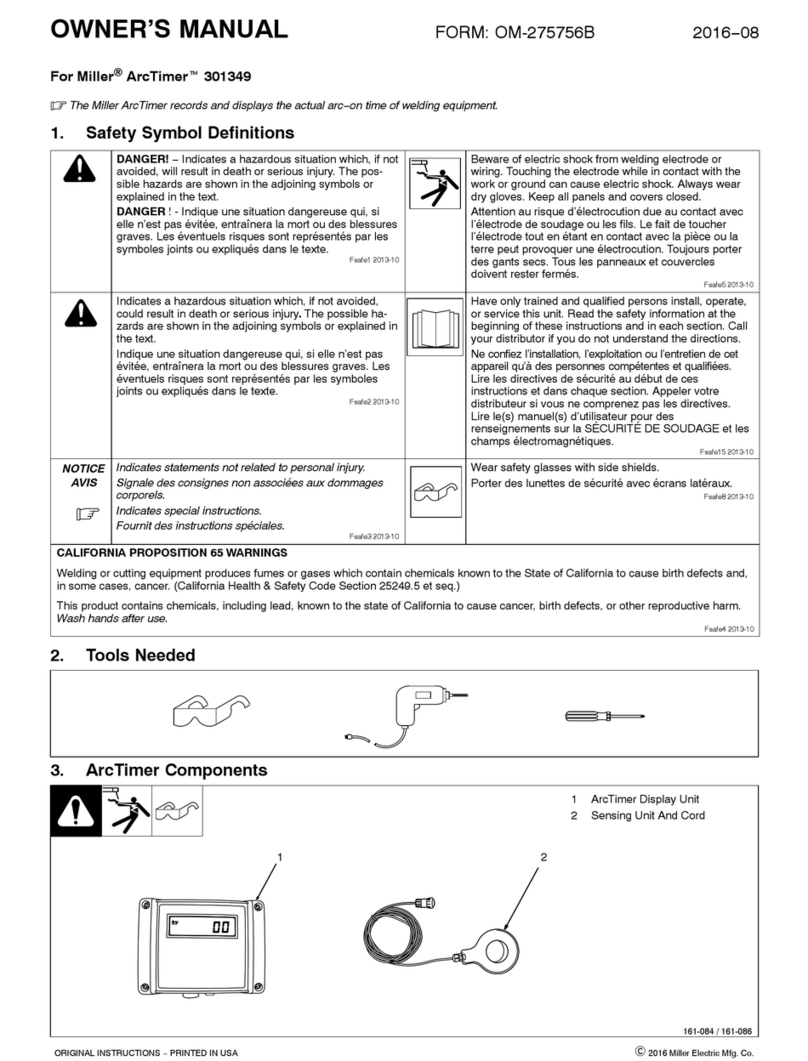 Miller Electric Insight ArcAgent ArcTimer owner's manual Miller Electric Insight ArcAgent ArcTimer owner's manual