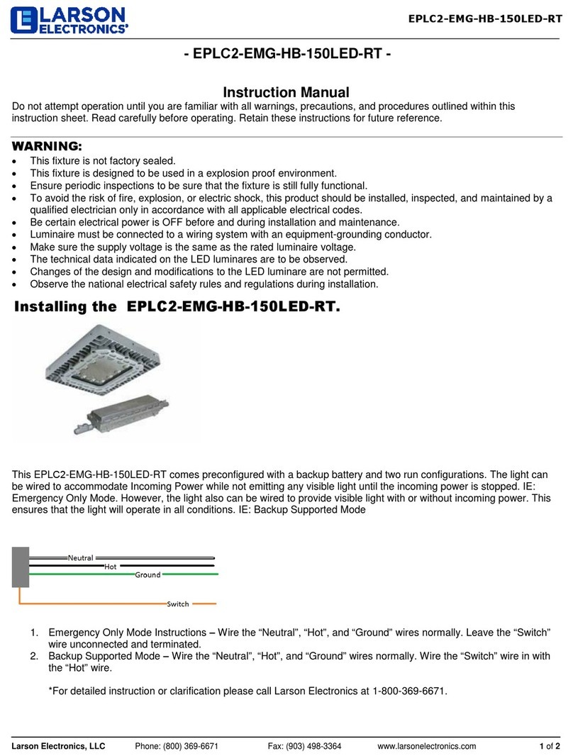 Larson Electronics EPLC2-EMG-HB-150LED-RT instruction manual