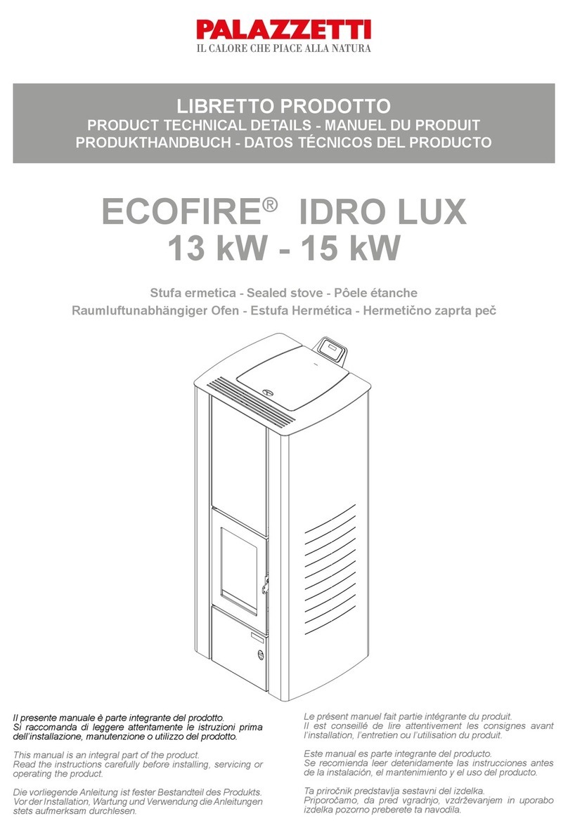 Palazzetti ECOFIRE IDRO LUX PRODUCT TECHNICAL DETAILS