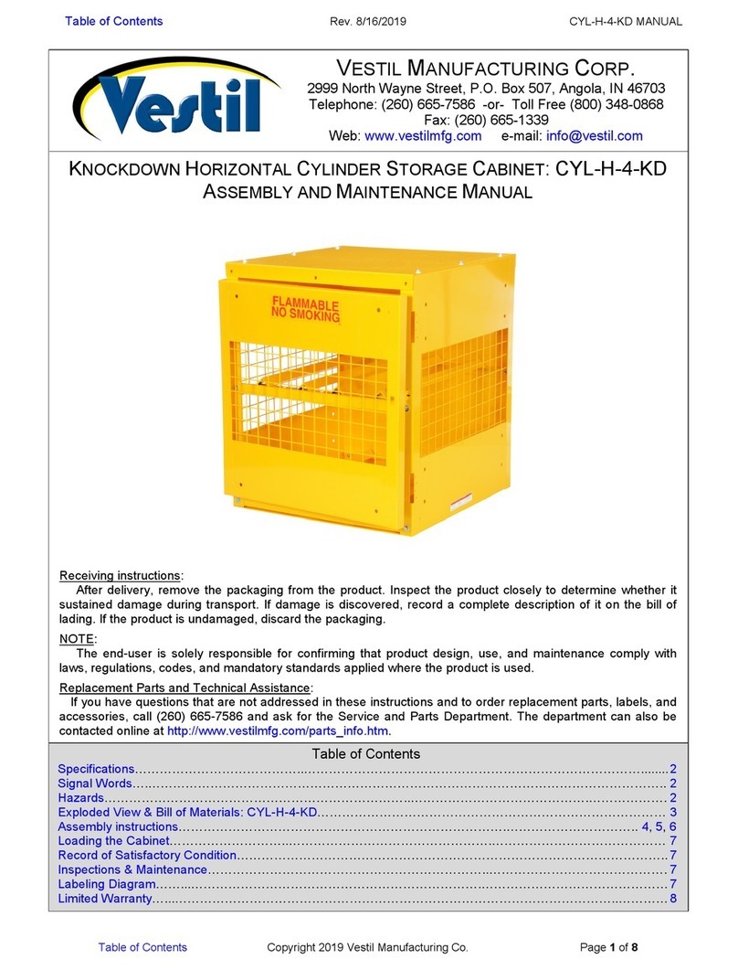 Vestil CYL-H-4-KD Assembly and maintenance manual Vestil CYL-H-4-KD Assembly and maintenance manual