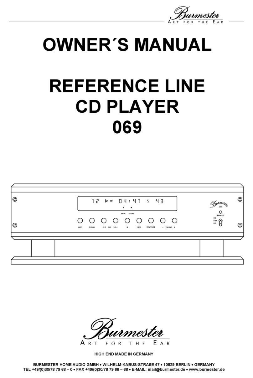 Burmester Reference 069 owner's manual