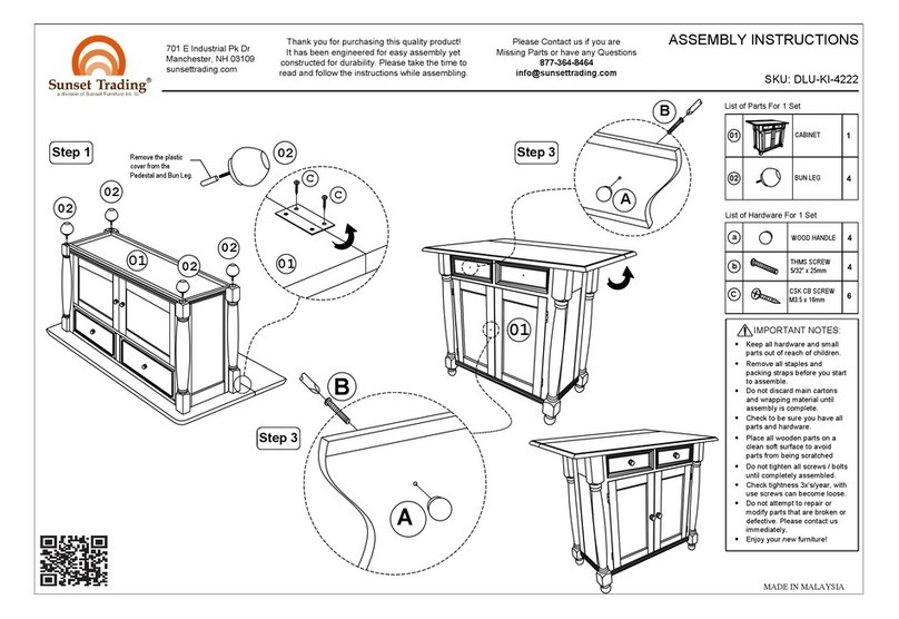 Sunset Furniture Sunset Trading DLU-KI-4222 Assembly instructions Sunset Furniture Sunset Trading DLU-KI-4222 Assembly instructions
