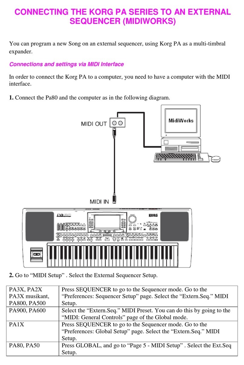 Korg PA Series Quick start guide