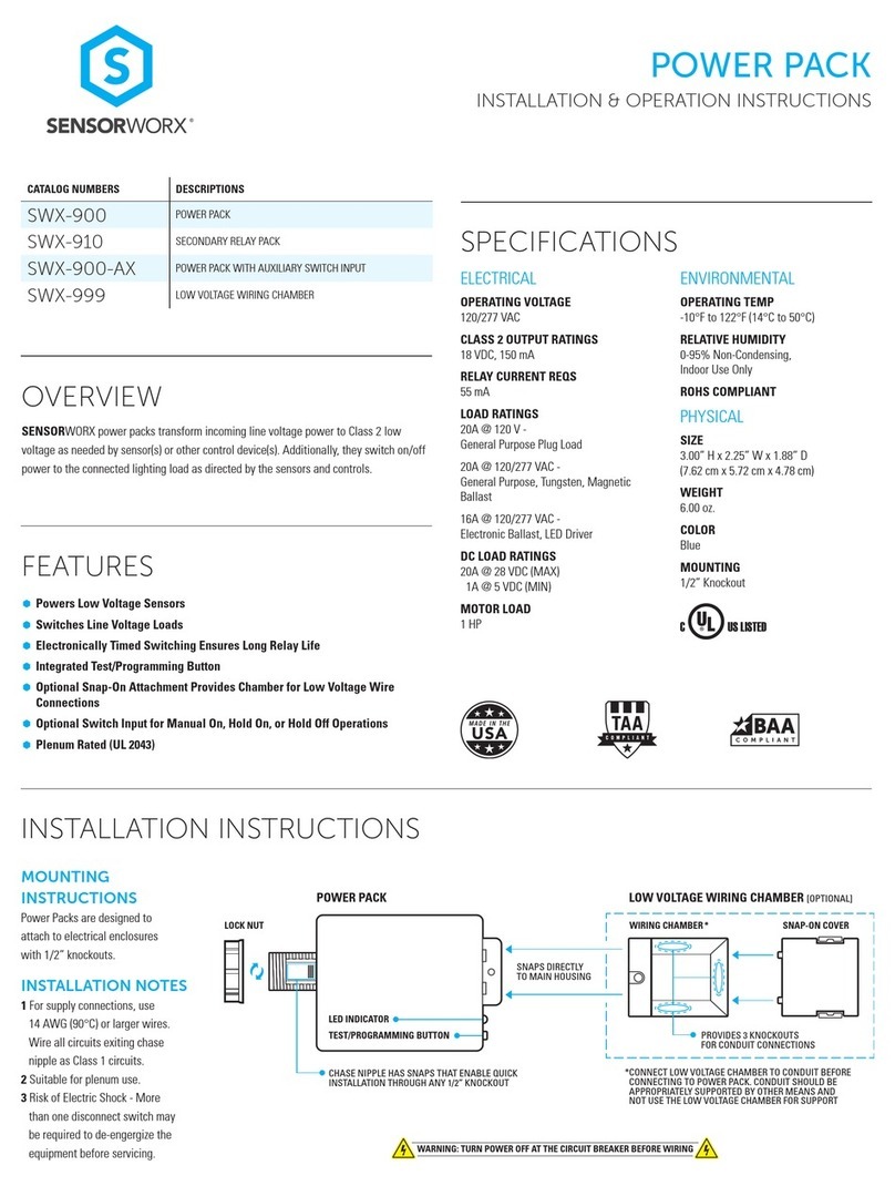 SENSORWORX SWX-900 Installation & operation instructions