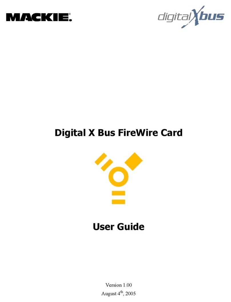 Mackie Digital X Bus FireWire Card user guide