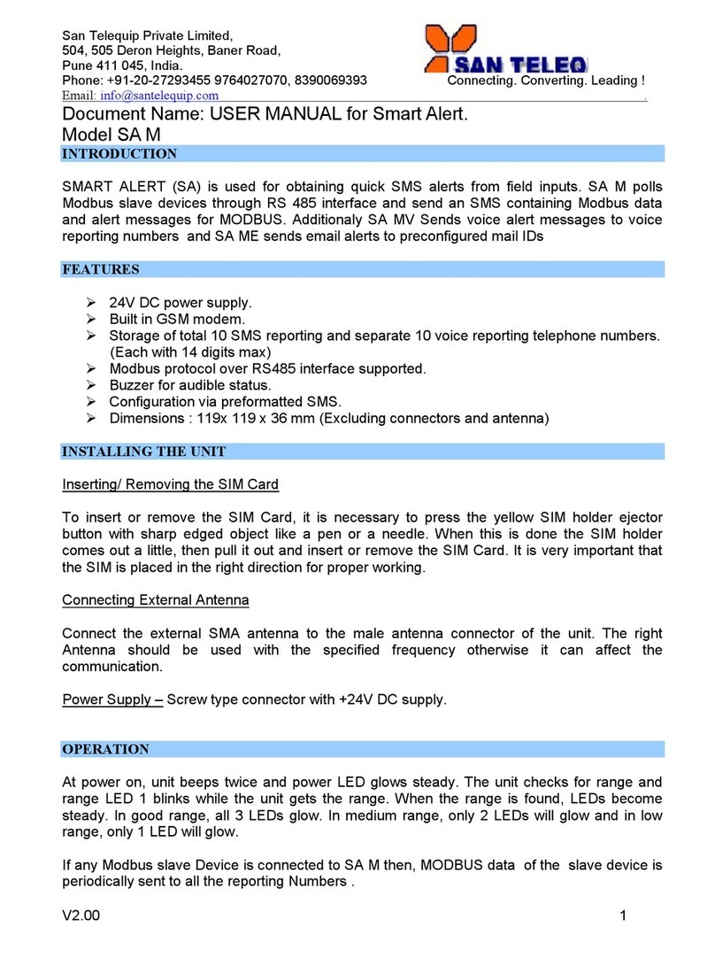 San Telequip SMART ALERT SA M user manual