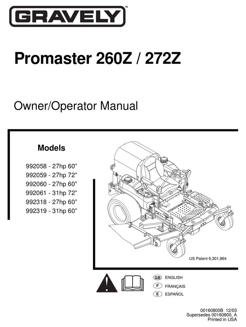 Gravely Promaster 260Z Owner's/operator's manual Gravely Promaster 260Z Owner's/operator's manual