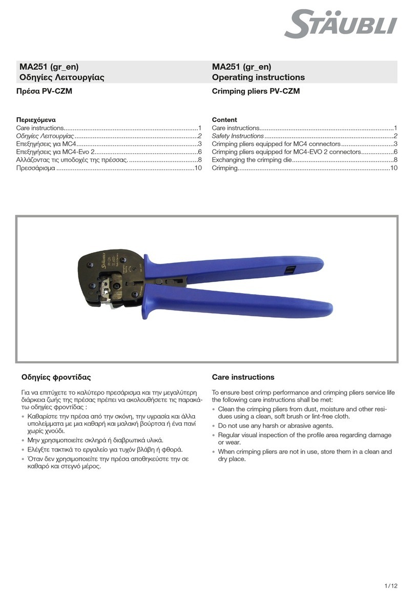 Staubli PV-CZM User manual