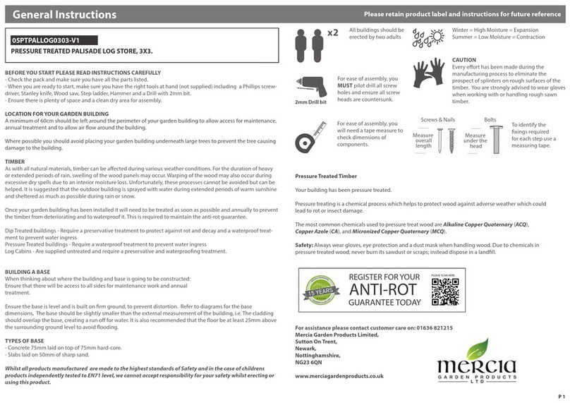 Mercia Garden Products 05PTPALLOG0303-V1 Instruction manual Mercia Garden Products 05PTPALLOG0303-V1 Instruction manual