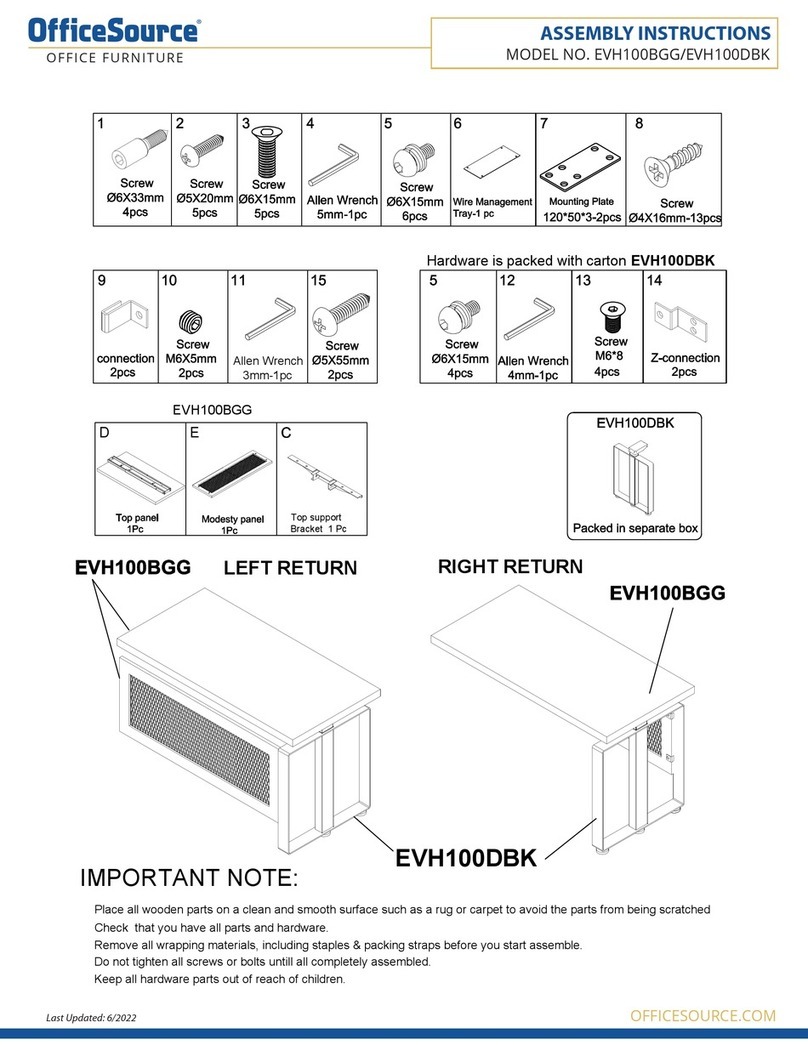 OfficeSource EVH100BGG Assembly instructions