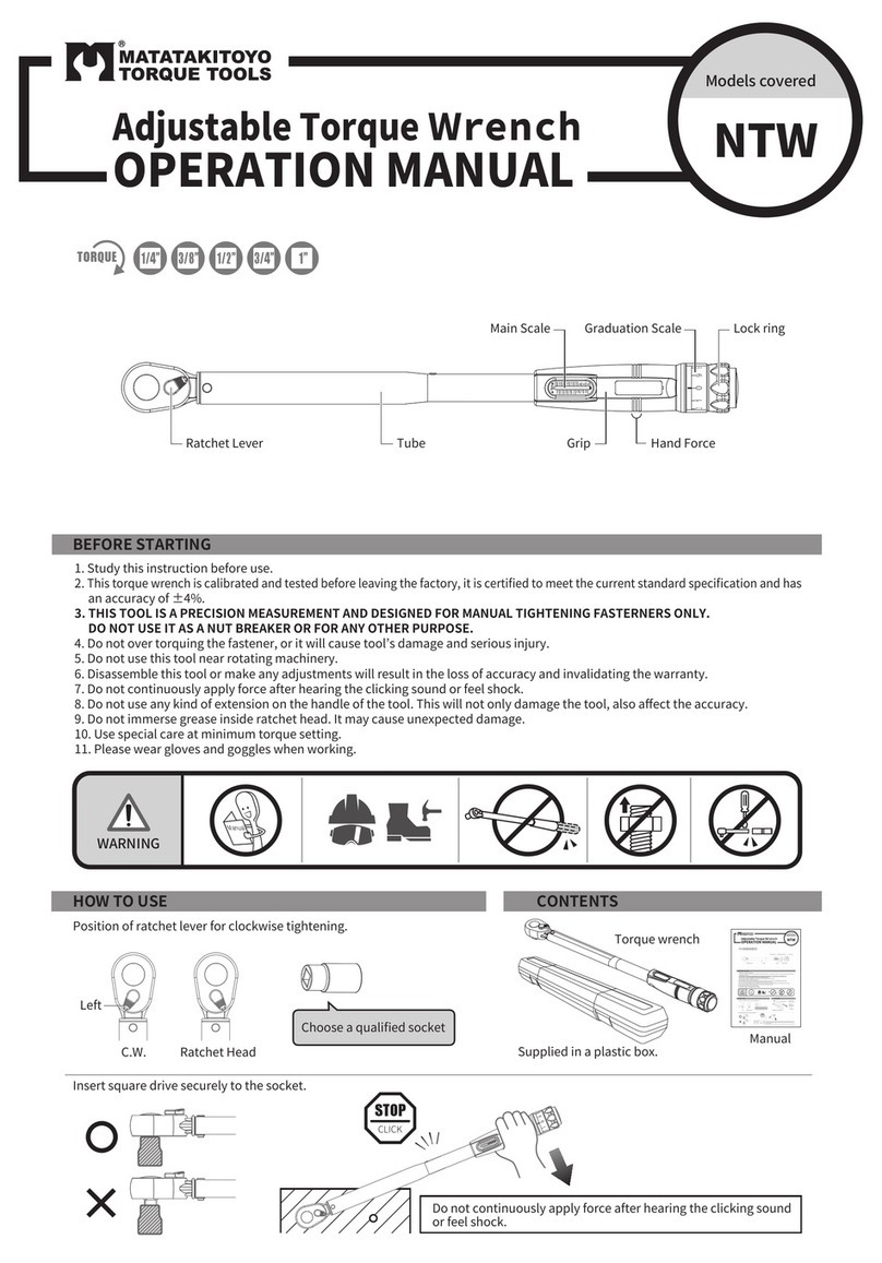 Matatakitoyo Torque Tools NTW-30N Operation manual