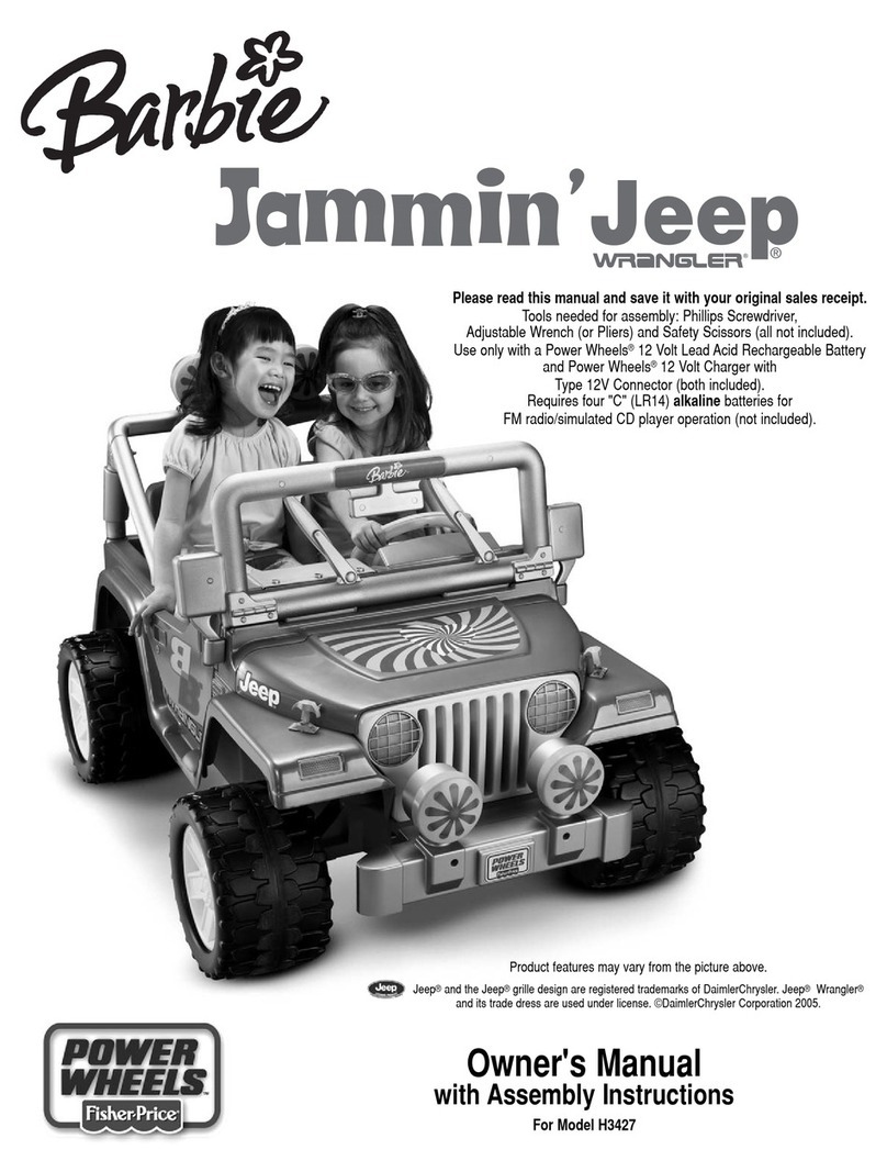 Fisher-Price POWER WHEELS Barbie Jammin' Jeep WRANGLER Owner's manual with assembly instructions