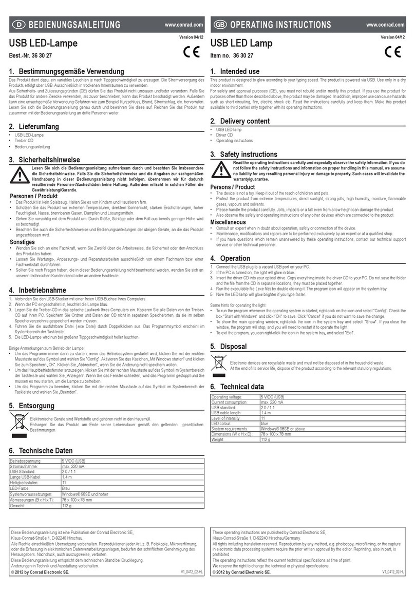 Conrad 36 30 27 User manual