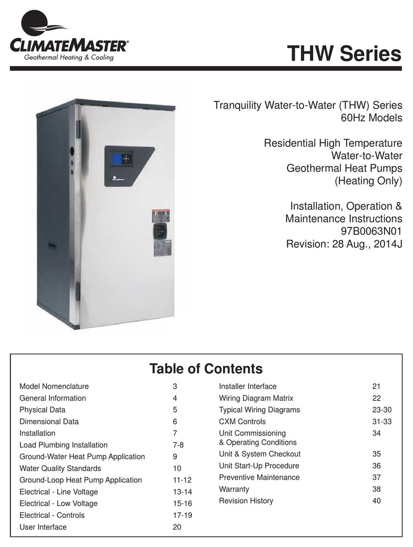 ClimateMaster THW Series Installation, operation & maintenance instructions ClimateMaster THW Series Installation, operation & maintenance instructions