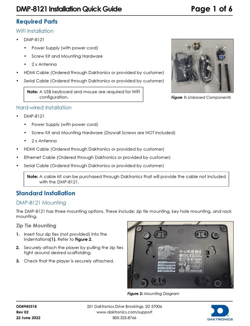 Daktronics DMP-8121 Installation quick guide