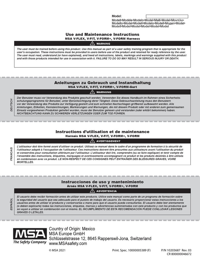 MSA V-FLEX Use and maintenance instructions