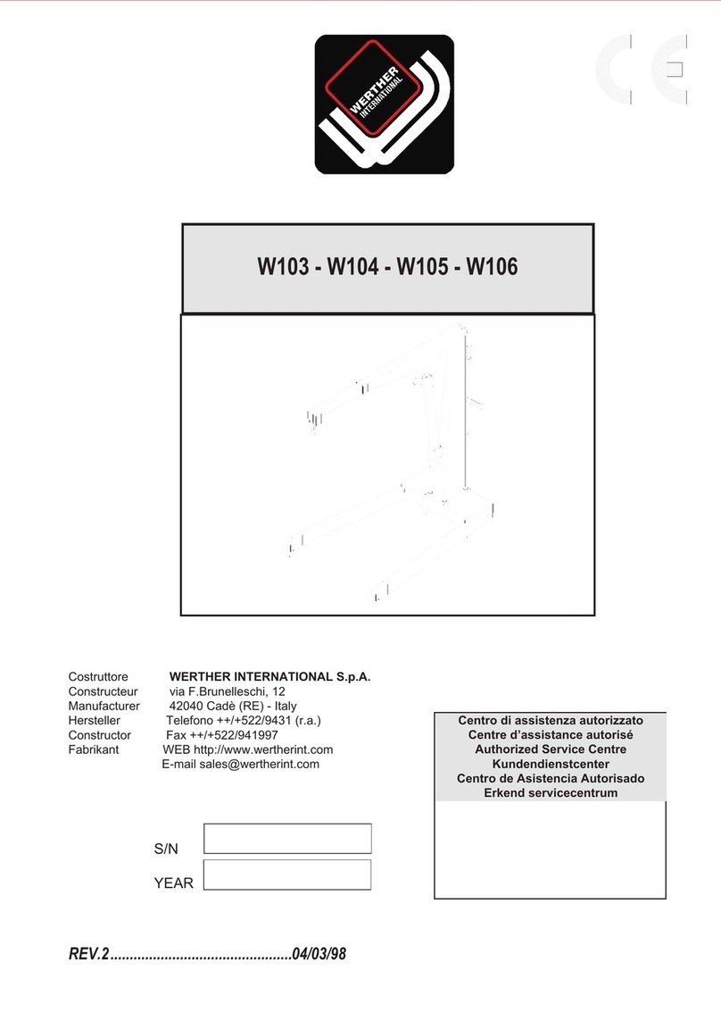 WERTHER INTERNATIONAL W103 User manual