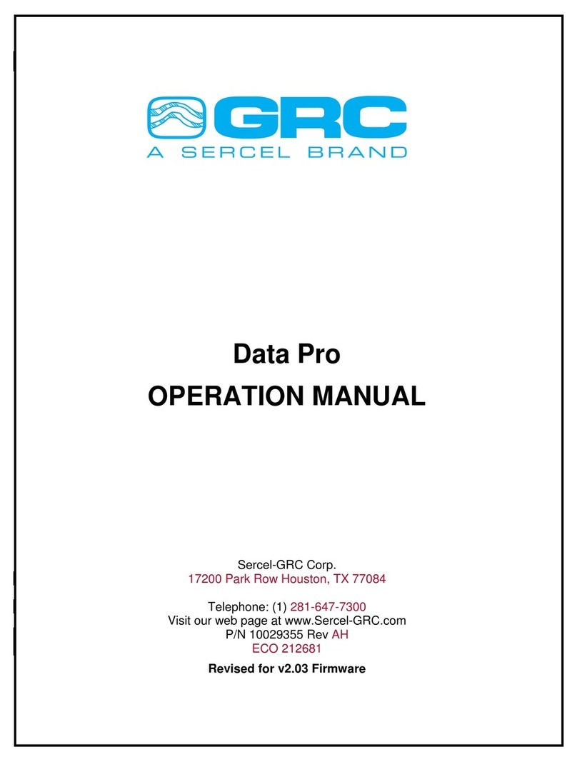 Sercel GRC DATA PRO Operation manual