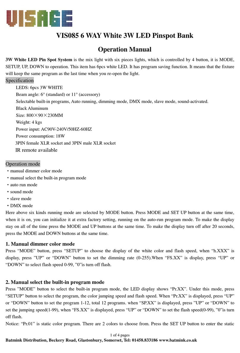 ViSAGE VIS085 Operation manual