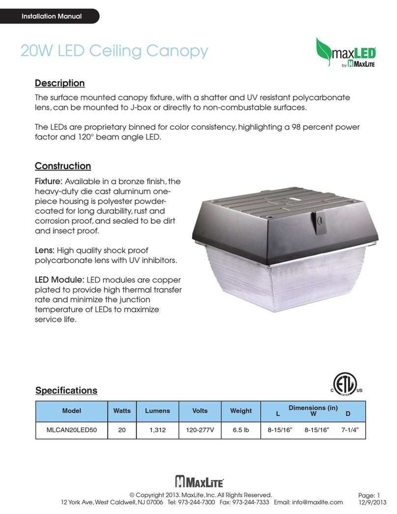 MaxLite maxLED MLCAN20LED50 User manual