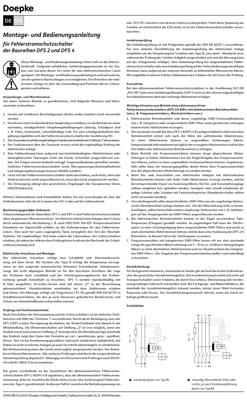 Doepke DFS2 025-2/0,03-B SK Installation and operating instructions