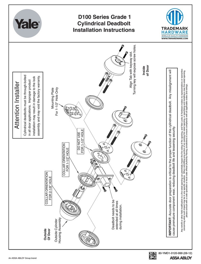 Yale D112 User manual Yale D112 User manual