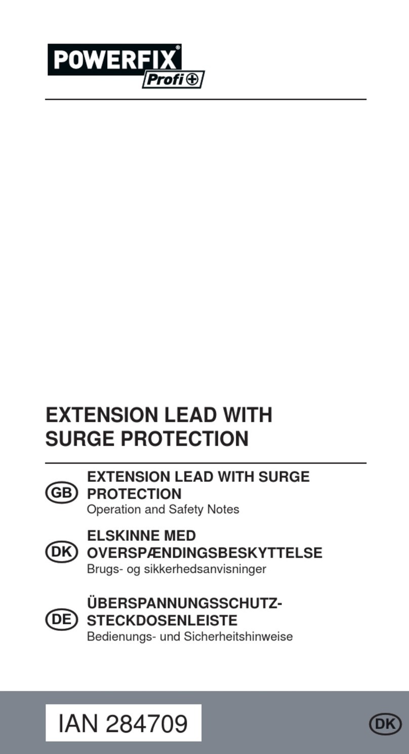 Powerfix Profi EXTENSION LEAD WITH SURGE PROTECTION Operation and safety notes