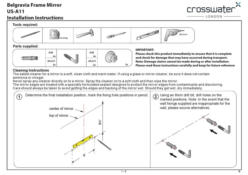 Crosswater Belgravia US-A11 User manual