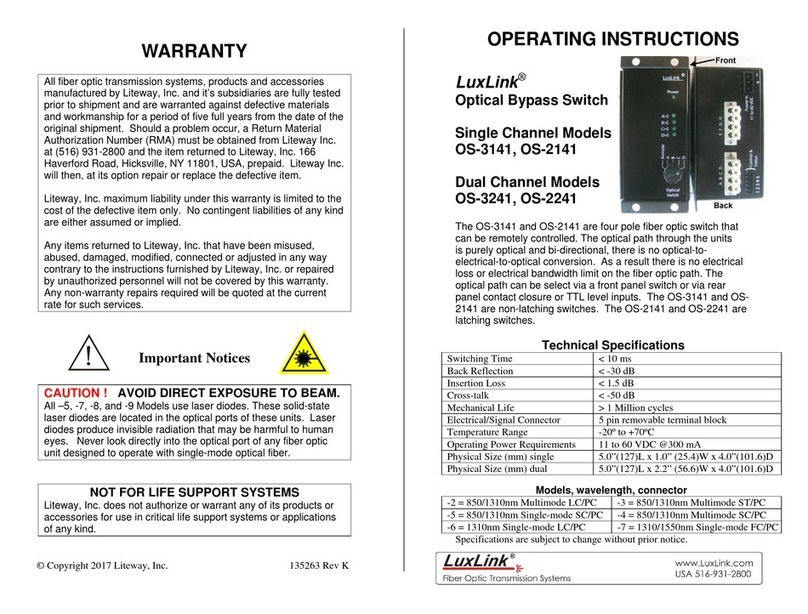 LITEWAY Luxlink OS-3141 operating instructions