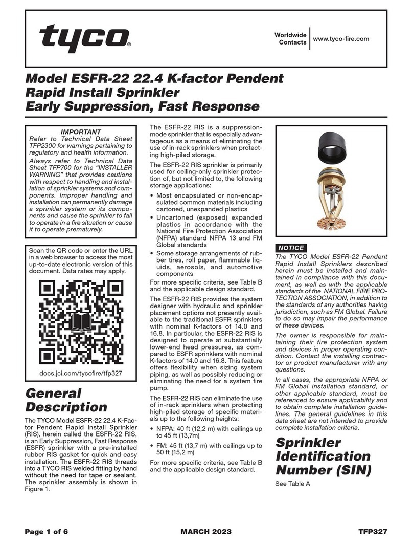Tyco ESFR-22 User manual