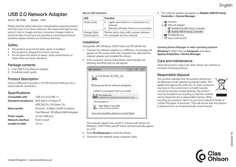 Clas Ohlson L133 quick start guide