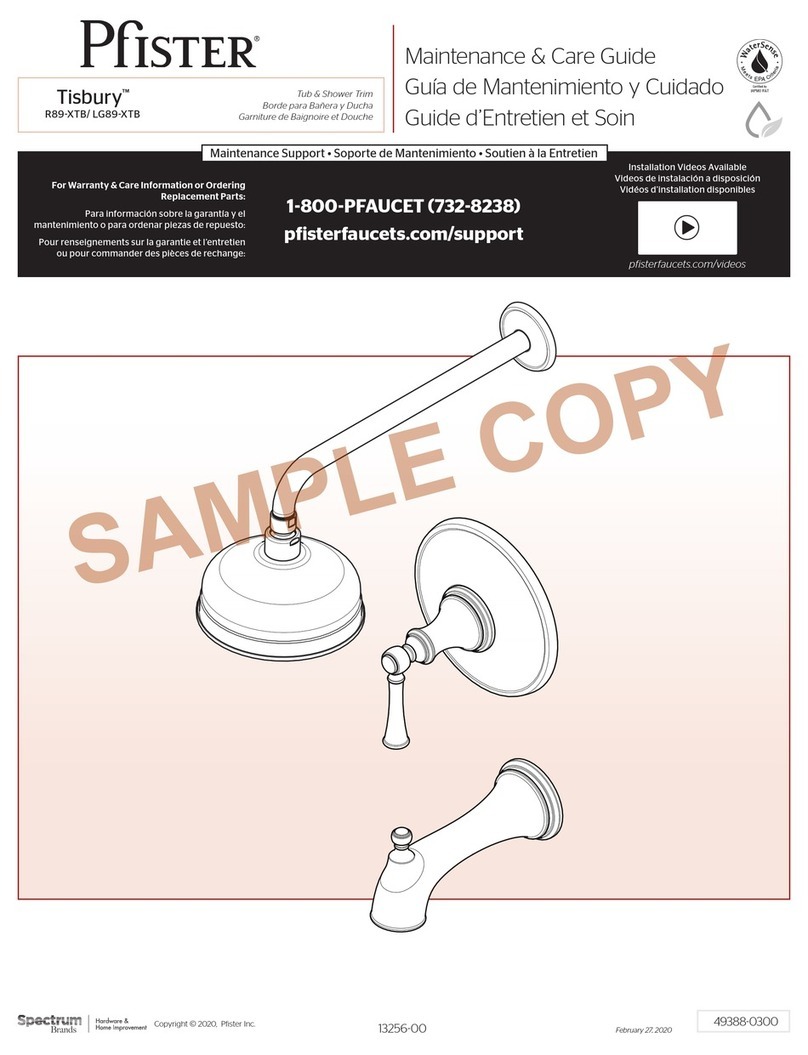 Spectrum Brands Pfister Tisbury R89-XTB Maintenance & Care Guide