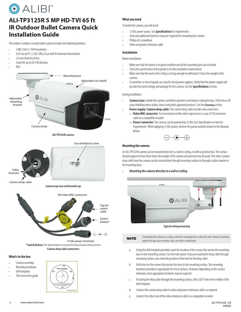Observint ALIBI ALI-TP3125R Quick installation guide