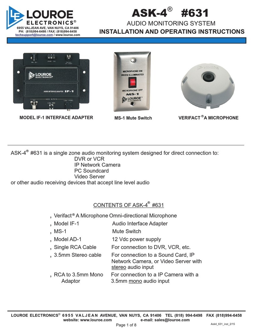Louroe Electronics ASK-4 User manual
