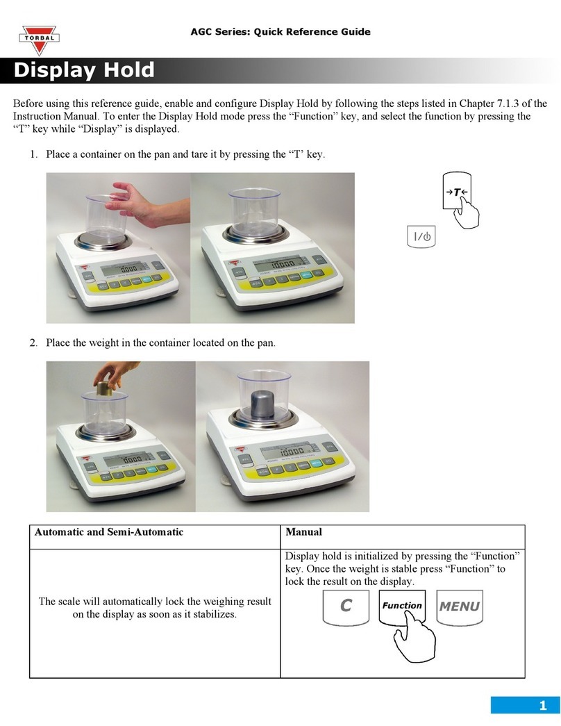 Torbal AGC Series Quick reference guide