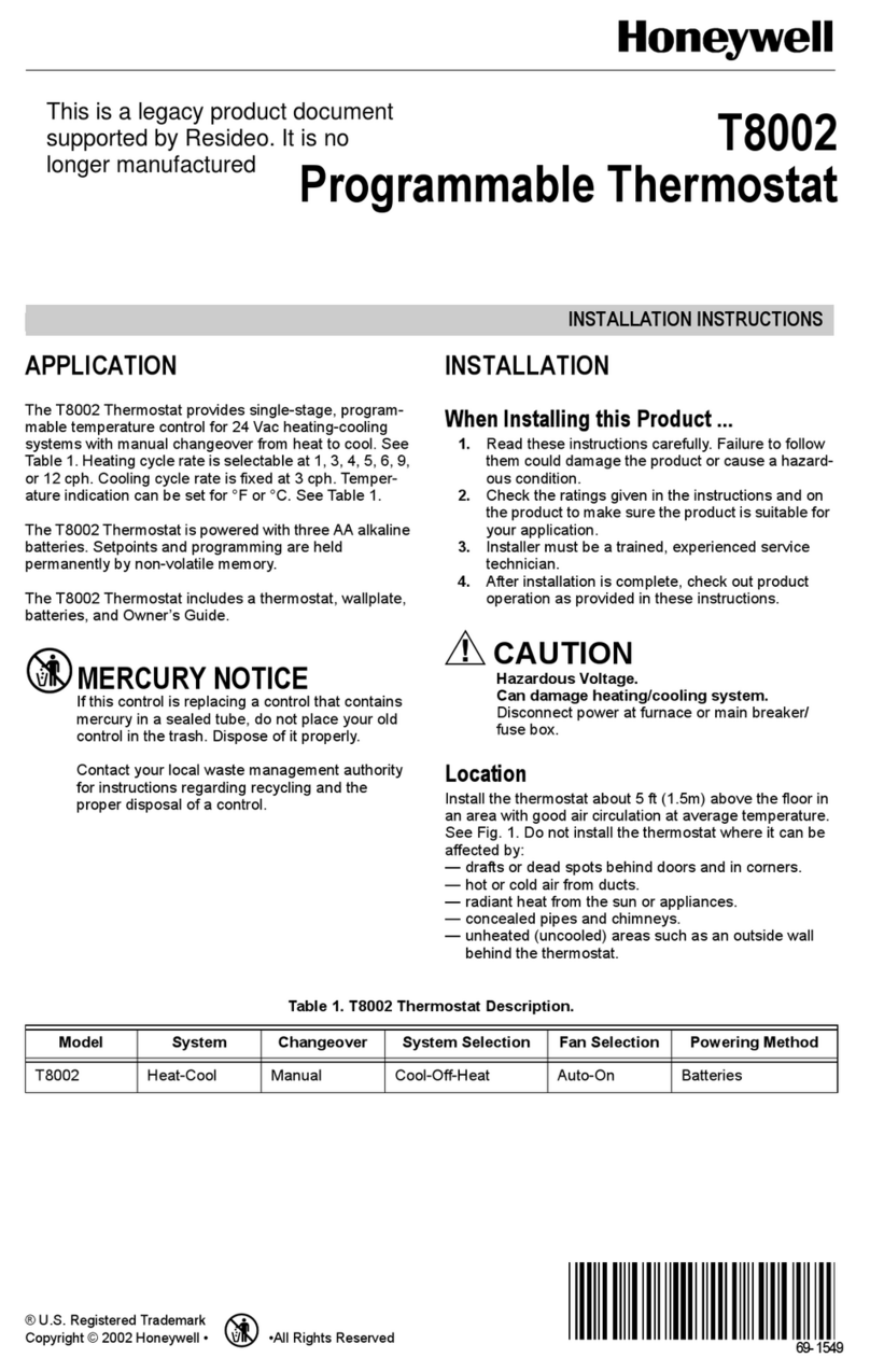 Honeywell T8002 User manual Honeywell T8002 User manual