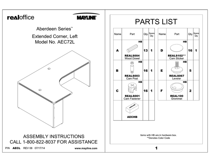Mayline RealOffice Aberdeen Series User manual Mayline RealOffice Aberdeen Series User manual
